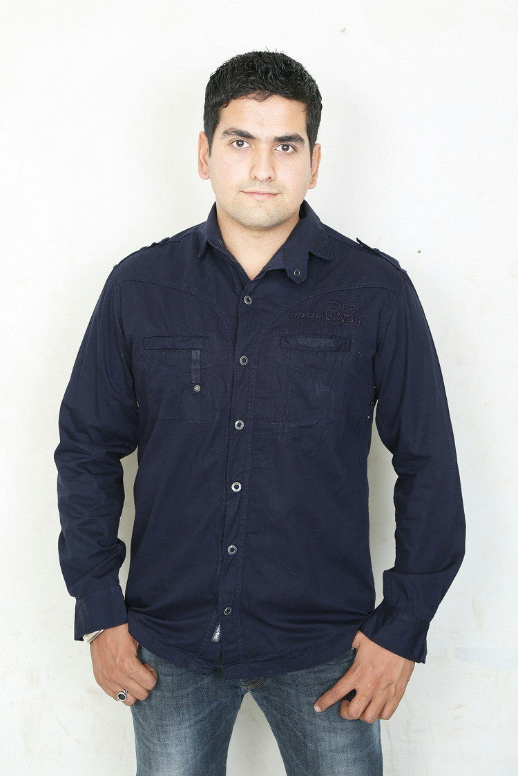 Buy Dark Indigo Blue Slim Fit Casual Shirt Online at Muftijeans