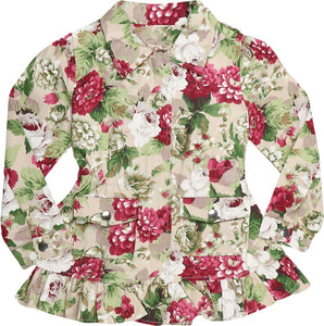 Lilpicks Couture Full Sleeve Floral Print Girl's Jacket